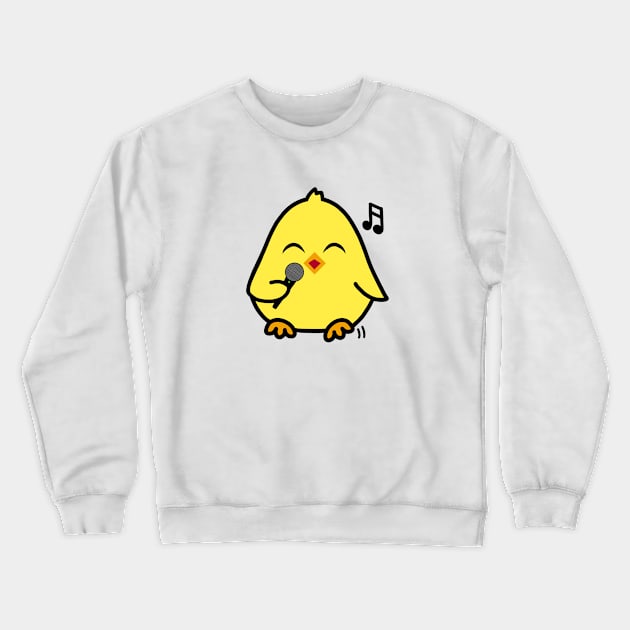 Cute Chick Singing Karaoke Crewneck Sweatshirt by Ohsome Designs